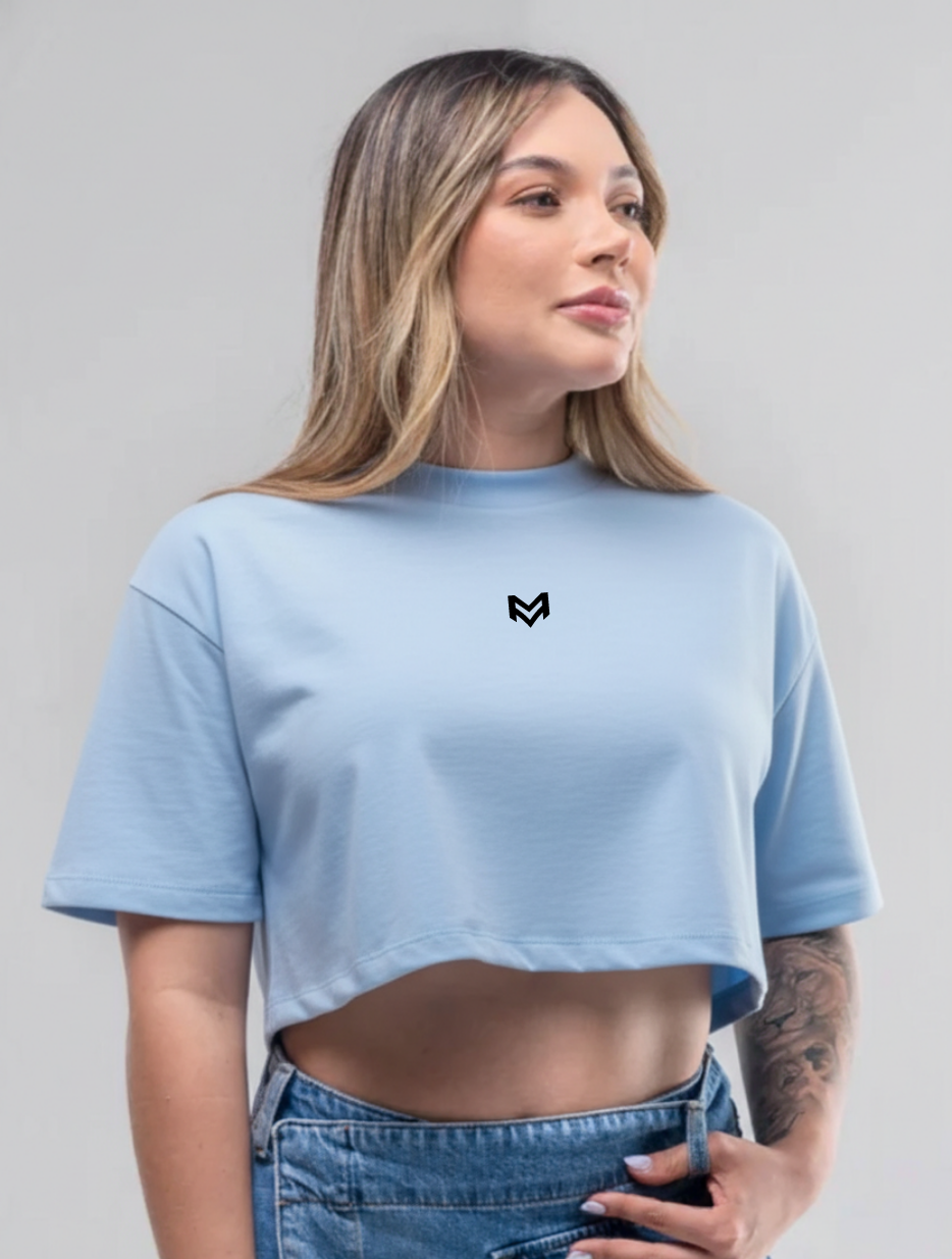 Polera Crop Top - Celeste