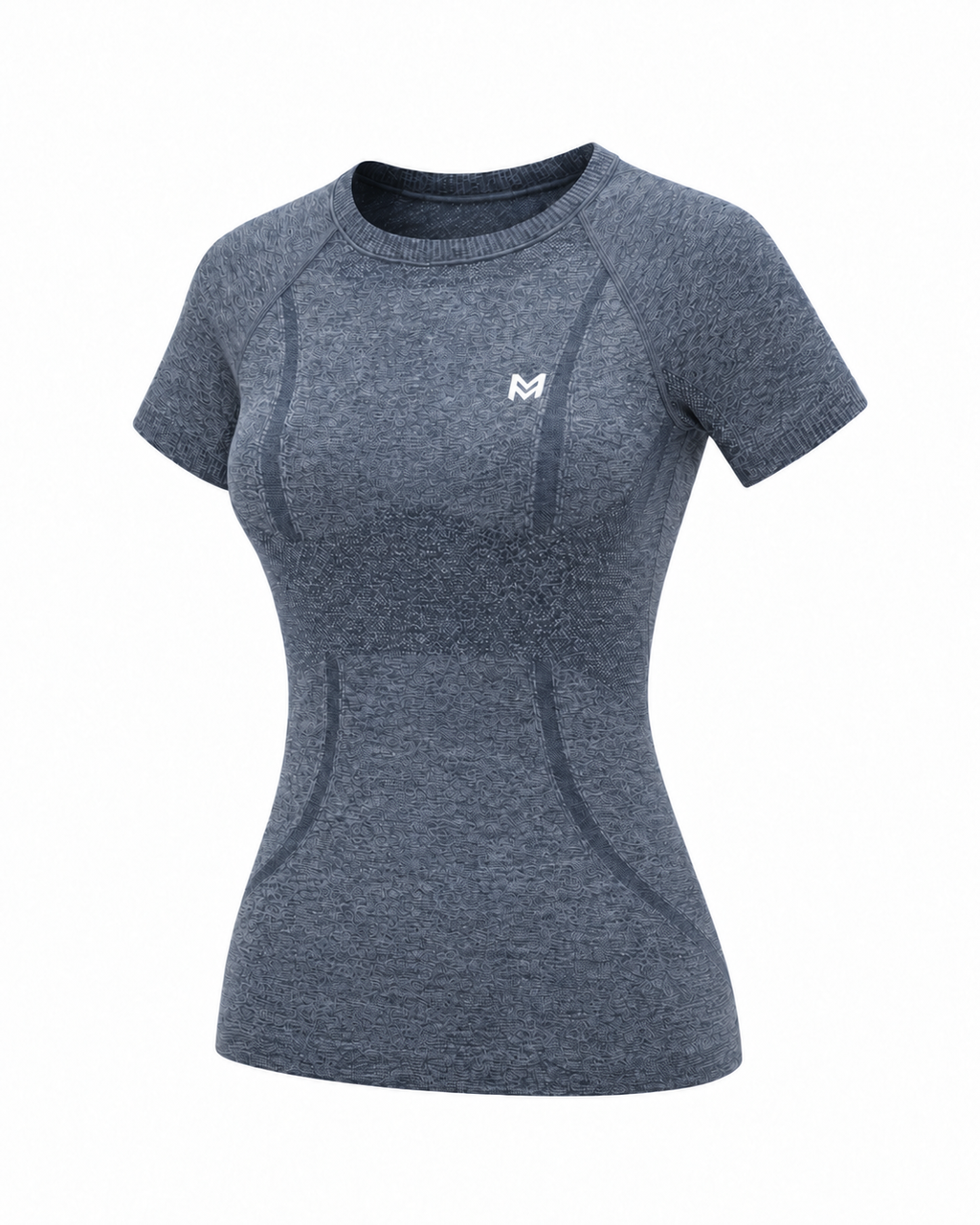 Camiseta Deportiva Mujer — Azul Cáñamo — producto/03-tres-cuartos.png