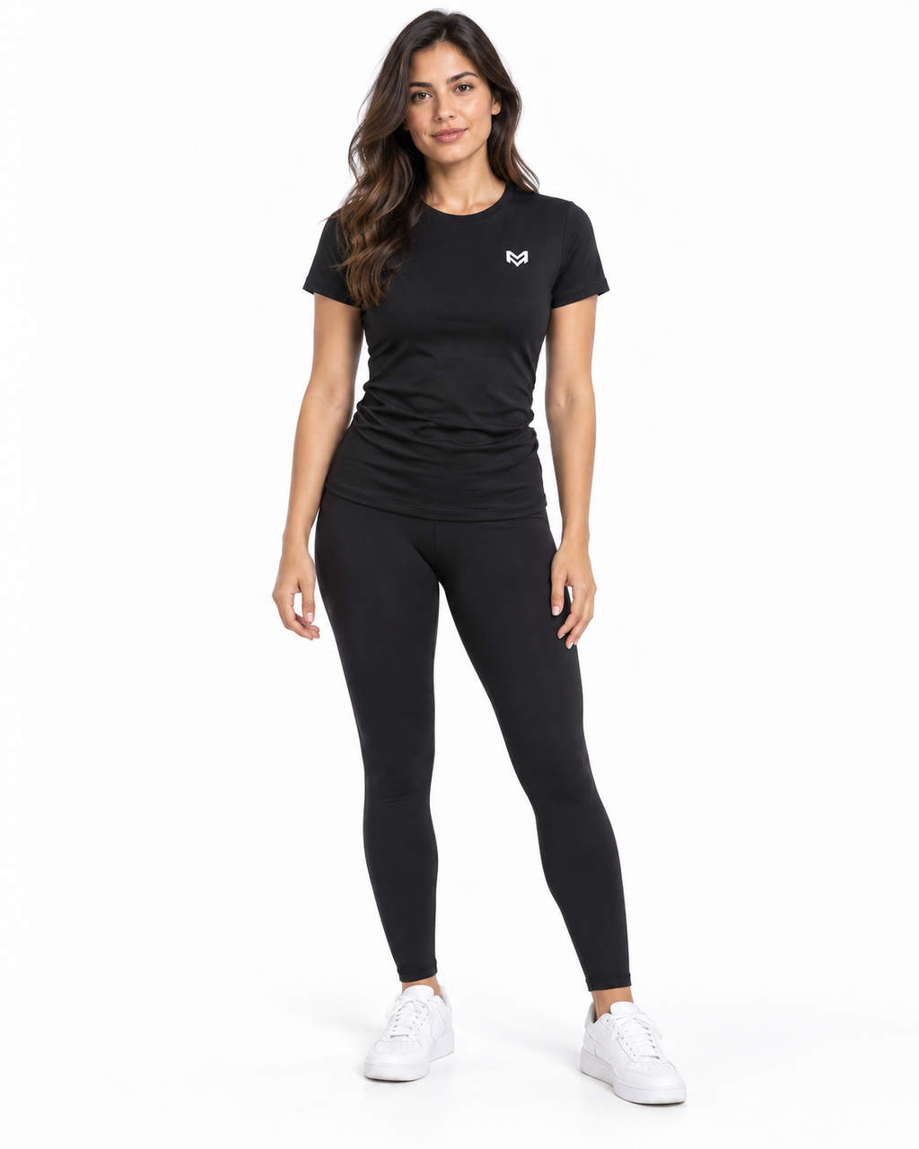 Camiseta Deportiva Mujer — Negra — modelo/01-modelo-frente.png