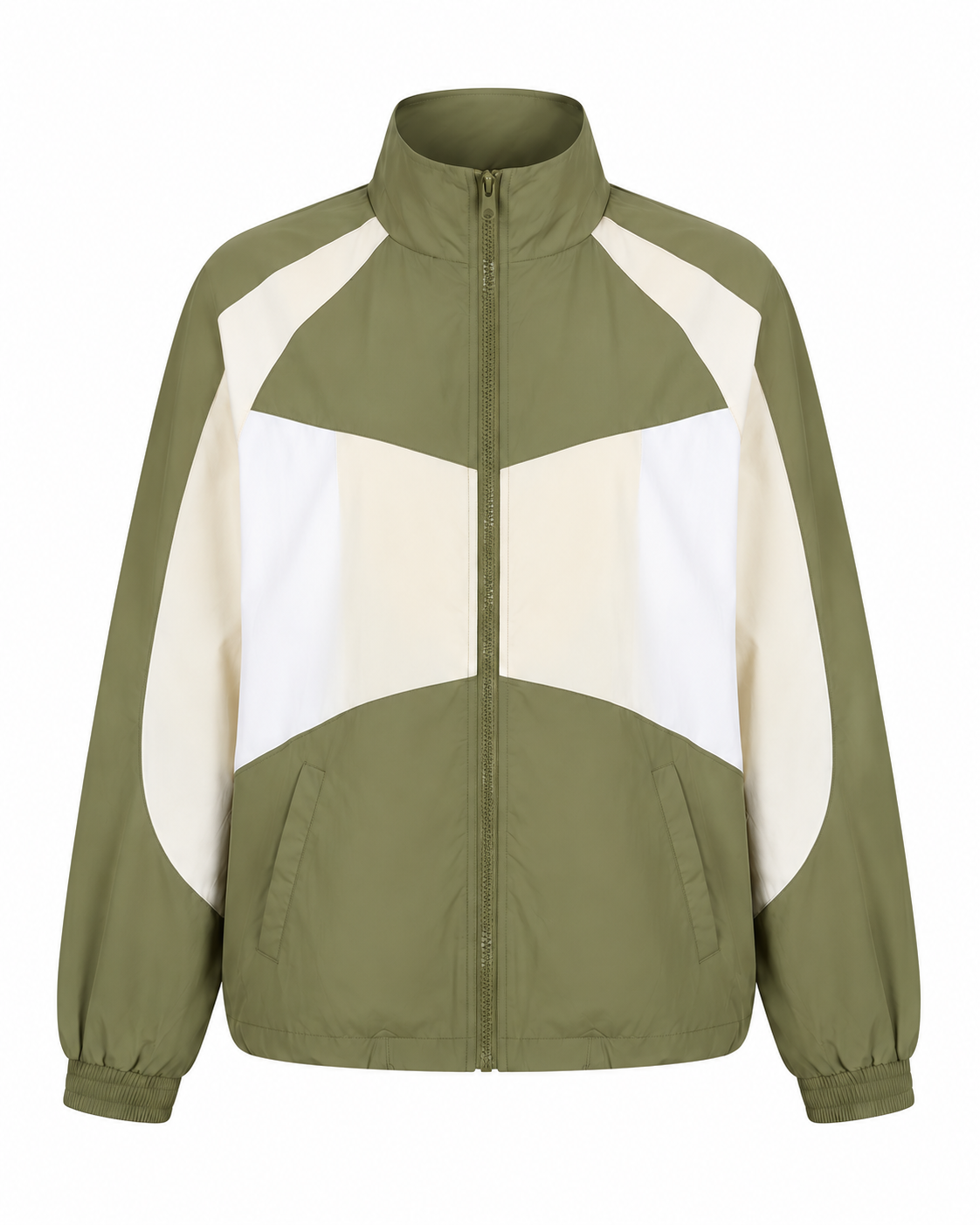 Chaqueta Corta Viento — Verde con Blanco — frente